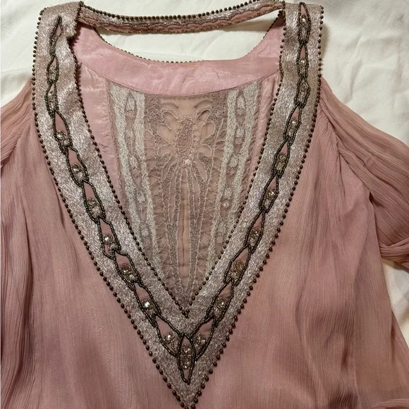 Free People Luna Pink Embellished  Mini Dress - Picture 7 of 10